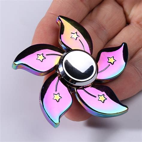 [27% OFF] Time Killer Rainbow Floral EDC Metal Fidget Spinner | Rosegal