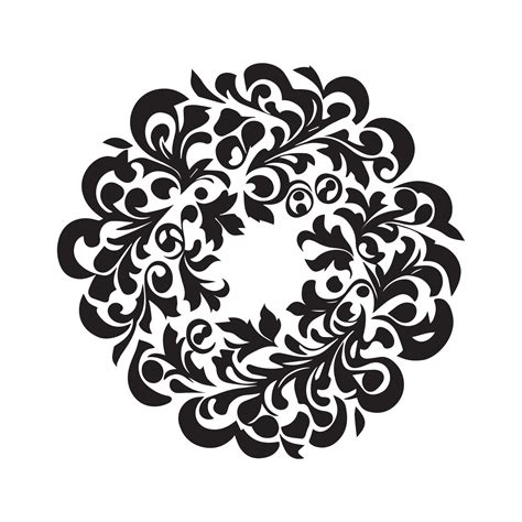 This is a Floral Ornament Vector silhouette, Floral Vector Silhouette ...