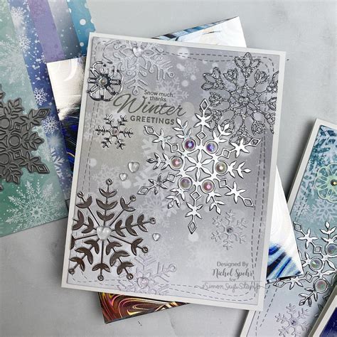 Sparkly Snowflakes Cards | Stamped christmas cards, Snowflake cards, Christmas cards to make