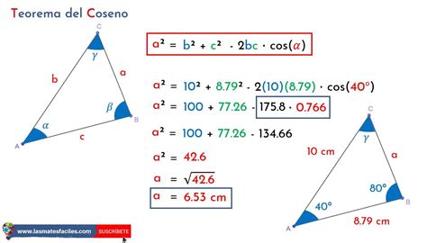 Teorema del Coseno - Ejercicios resueltos | Math, Line chart, Chart