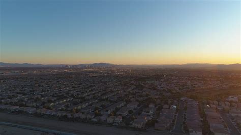 Las Vegas Skyline at Sunrise. Downtown and Residential Neighborhood ...