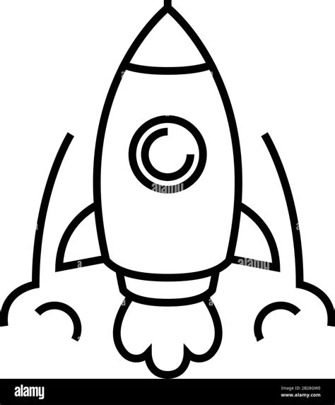 Rocket launch line icon, concept sign, outline vector illustration, linear symbol Stock Vector ...