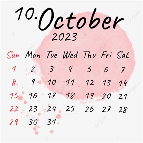 October 2023 Minimalist And Aesthetic Monthly Calendar High Resolution ...