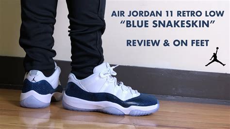 Air Jordan 11 Retro Low Blue Snakeskin Review and On Feet - YouTube