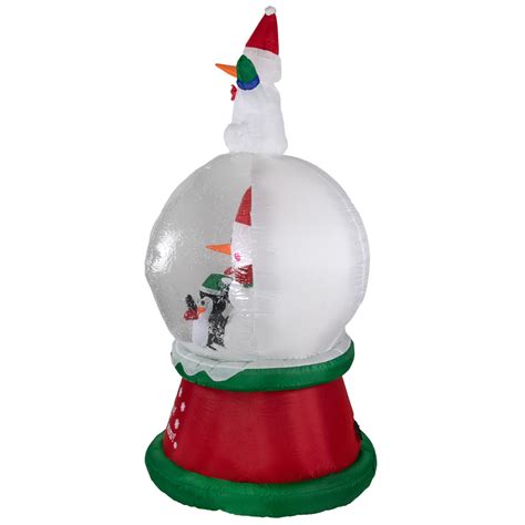 6.75ft Lighted Inflatable Santa & Friends Snow Globe Outdoor Christmas Decoration | Christmas ...