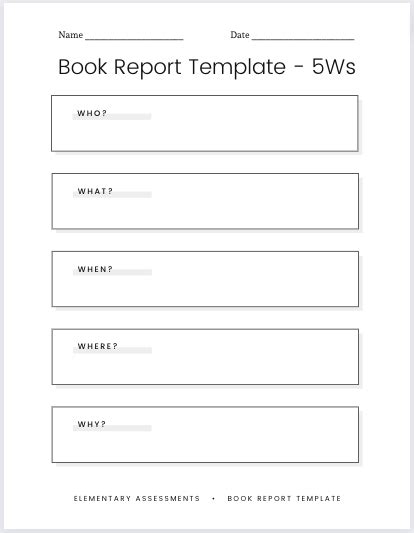 11+ Free Book Report Templates For Students