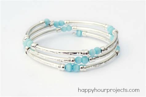 Memory Wire Tube Bead Bracelet - Happy Hour Projects