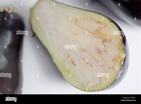 Cross Section of Eggplant Stock Photo - Alamy