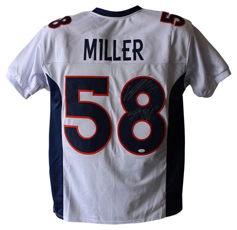 Von Miller Autographed/Signed Denver Broncos White XL Jersey MVP JSA 19052 – Denver Autographs