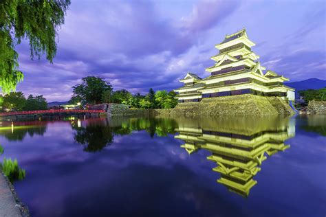 Night view of Matsumoto Castle - Crow Castle - and bridge Photograph by Ran Dembo - Pixels