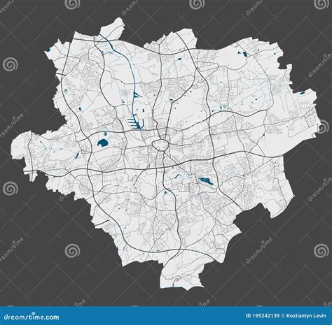 Dortmund Map. Detailed Map Of Dortmund City Poster With Streets ...