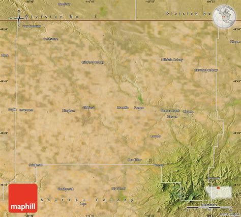 Satellite Map of Hill County