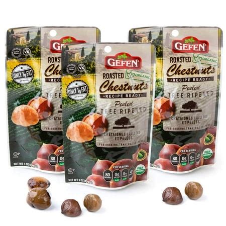 Gefen, Peeled & Roasted Chestnuts, Organic 3oz, 100% Natural - All ...