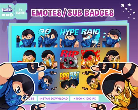 Twitch Emotes Mortal Kombat Scorpion and Sub Zero : Warrior - Etsy