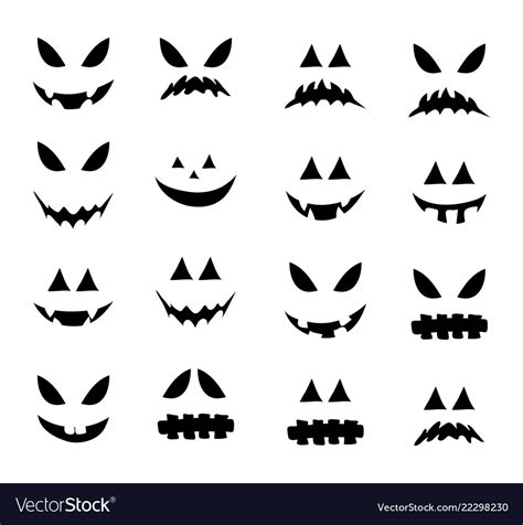 Jack o lantern smile silhouette symbol icon Vector Image