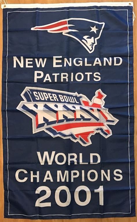 NFL New England Patriots 2001 Super Bowl Champions 3x5 Flag Football ...