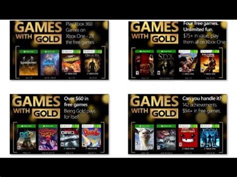 All Games with Gold Xbox One i 360 2016 - YouTube