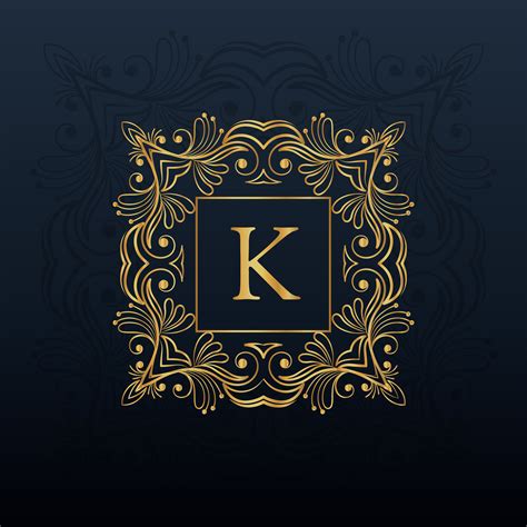 classic floral monogram design for letter K logo - Download Free Vector ...