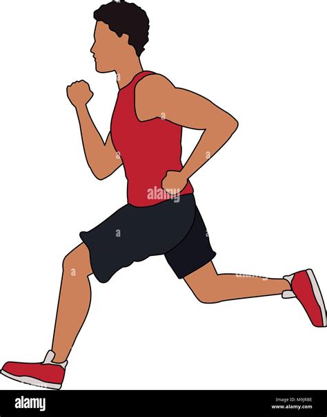 Fitness man running cartoon vector illustration graphic design Stock ...