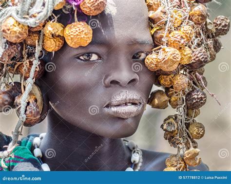 Beautiful Girl from Mursi Tribe, Ethiopia, Omo Valley Editorial Photography - Image of portrait ...