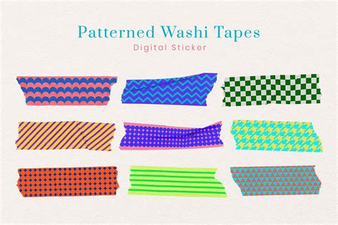 Colorful washi tape sticker, geometric | PSD - rawpixel