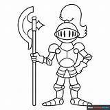 Cartoon Knight Coloring Page  Easy Drawing Guides sketch template