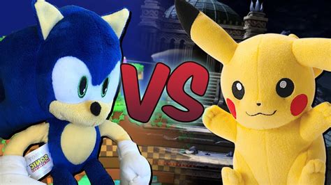 Sonic VS Pikachu - Super Smash Bros. Plush - YouTube