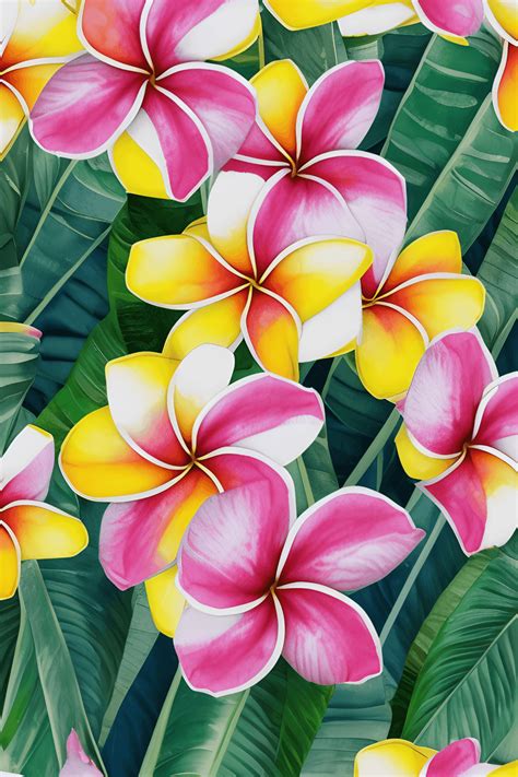 Tropical Plumeria Flowers · Creative Fabrica