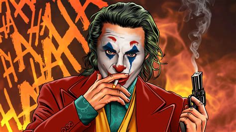 The Joker smoking with gun Wallpaper ID:6292