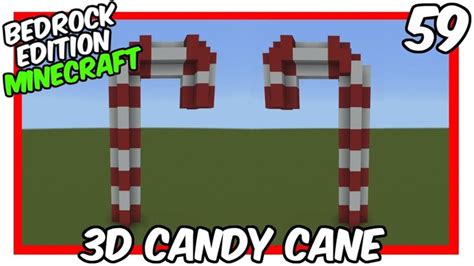 3D Candy Cane Bedrock Edition | Minecraft, Candy cane, Minecraft tutorial