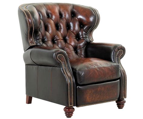 Arthur Old World Chesterfield Style Wingback Leather Recliner for Home Office (Prayer Chair ...