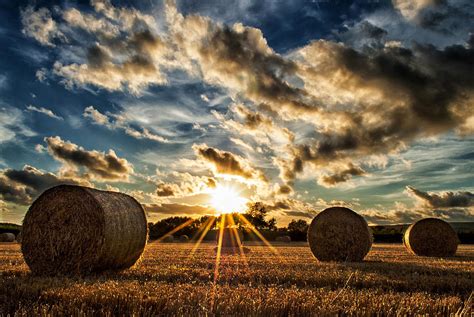 Straw Bales Sunset Photograph by Dave Wilkinson - Fine Art America