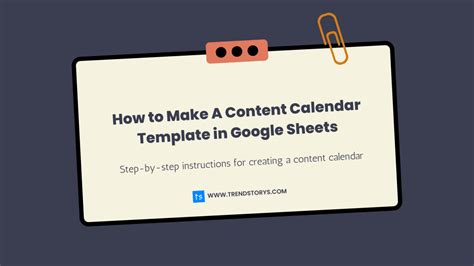 How to Make A Content Calendar Template in Google Sheets