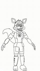 Foxy Coloring Pages Fnaf Freddy Five Nights At Freddys foxy  sketch template
