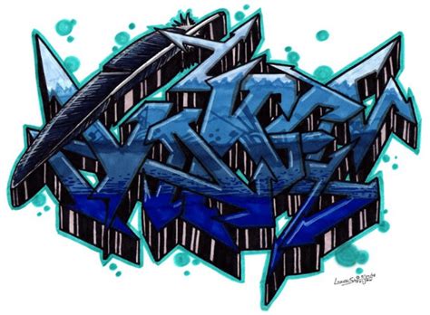 Graffiti Nice Style: Blue Graffiti Sketches