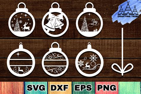 Christmas Ornaments SVG Cut Files Pack