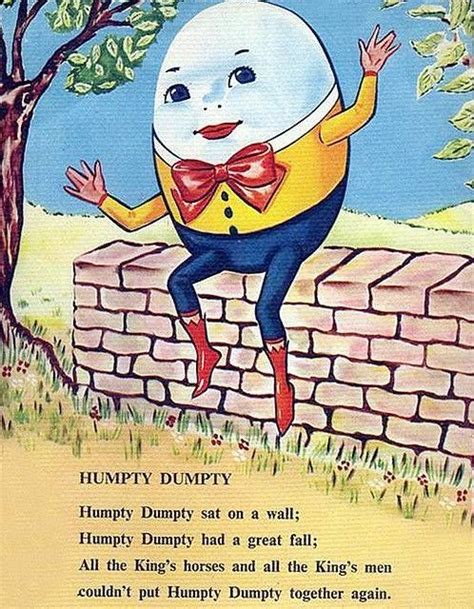 Humpty Dumpty sat on a wall Humpty Dumpty had a great fall All the king’s horses and all the ...