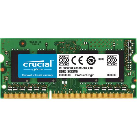 Crucial DDR3 1600 MHz SO-DIMM Memory Module Kit CT8G3S160BM B&H