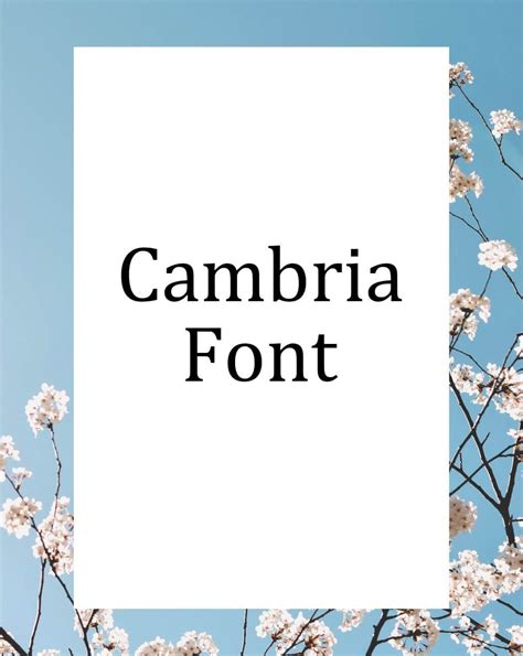 Cambria Font Free Download