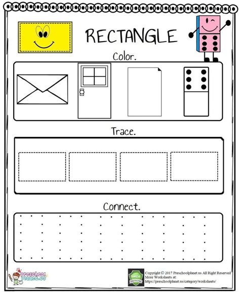 Rectangle Worksheet – Preschoolplanet