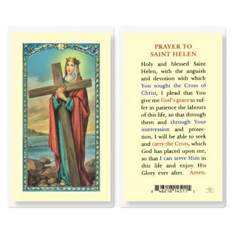 Holy Card, Laminated - St. Helen - Reilly's Church Supply & Gift Boutique