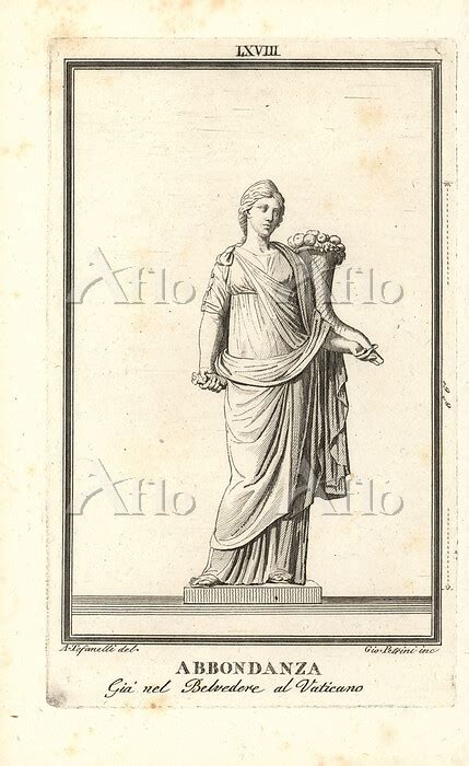 Statue of the Roman goddess Abundantia with cornucopia. [178104388]のアート ...