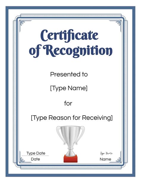 FREE Certificate of Recognition Template | Customize Online