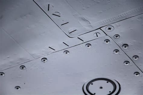 Aircraft Skin Close Up. Rivets on Gray Metal Stock Image - Image of abstract, fuselage: 174563741