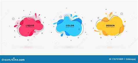 Abstract Liquid Shapes. Modern Geometric Fluid Color Banners. Design Templates for Badge, Logo ...