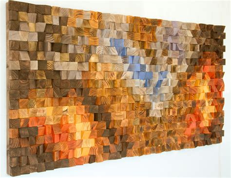 Wood Wall Art, geometric wood art, mosaic, "The Hell's Gate" , Autumn 2016 colour trends – Art ...