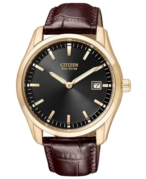 Citizen Men's Eco-drive Brown Leather Strap Watch 40mm Au1043-00e in Brown for Men | Lyst