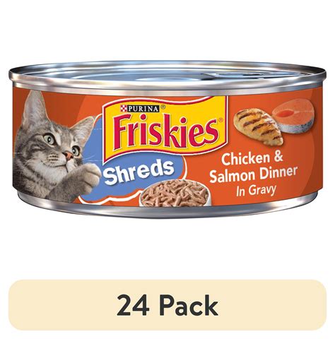 (24 pack) Purina Friskies Wet Cat Food Savory Shreds Chicken Salmon ...