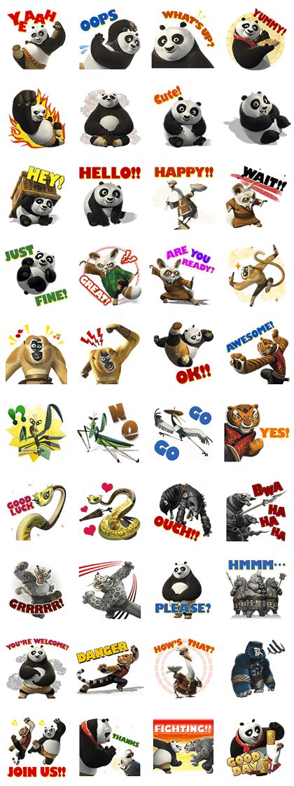 Kung Fu Panda LINE WhatsApp Sticker GIF PNG