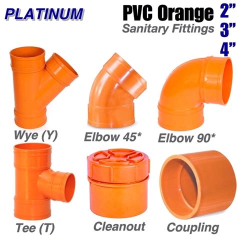 PVC Orange Fittings | 2” 3” 4” | Sanitary Plumbing Fittings | Elbow Tee ...